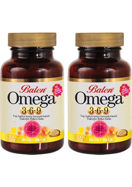 Omega 3,6,9 Yumuşak Kapsül - 100 Kapsül x 2 Kutu