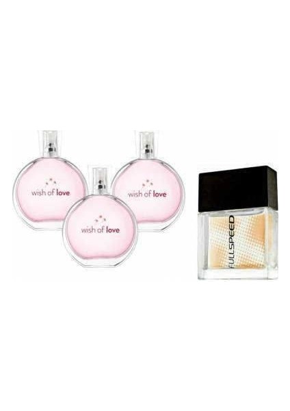 Wish Of Love (3 Adet)+50 ml Kadın Edp+Avon Fullspeed 30 ml Erkek Edt