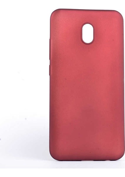 Xiaomi Redmi 8A Kılıf Mat Premium Silikon Kılıf - Bordo + Cam Ekran Koruyucu