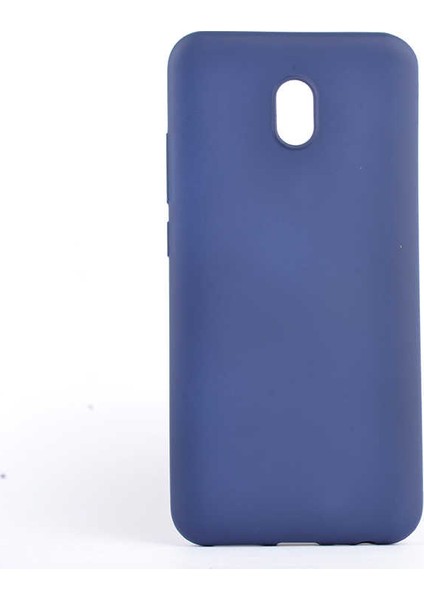 Xiaomi Redmi 8A Kılıf Mat Premium Silikon Kılıf - Lacivert + Cam Ekran Koruyucu