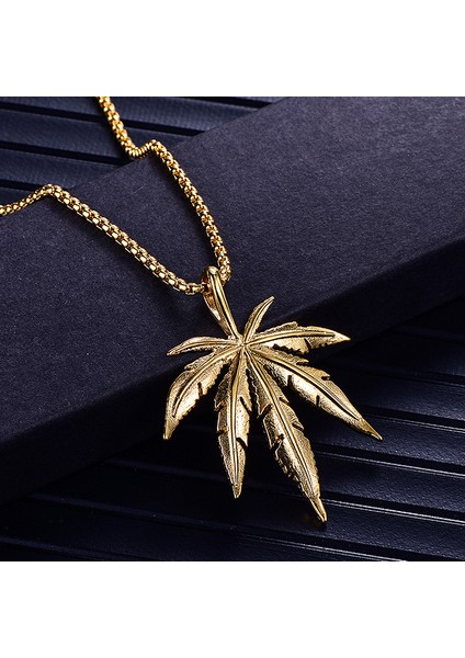 Yaprak Dizayn Gold Çelik Bayan Erkek Kolye EB91SR fiyatları
