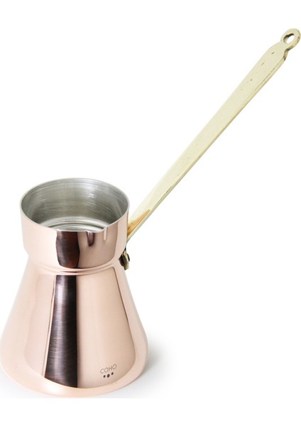 Artisan Bakır Türk Kahve Cezvesi Döküm Sarma Kulp