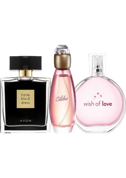 Little Black Dress 50 ml + Avon Celebre 50 ml + Avon Wish Of Love 50 ml