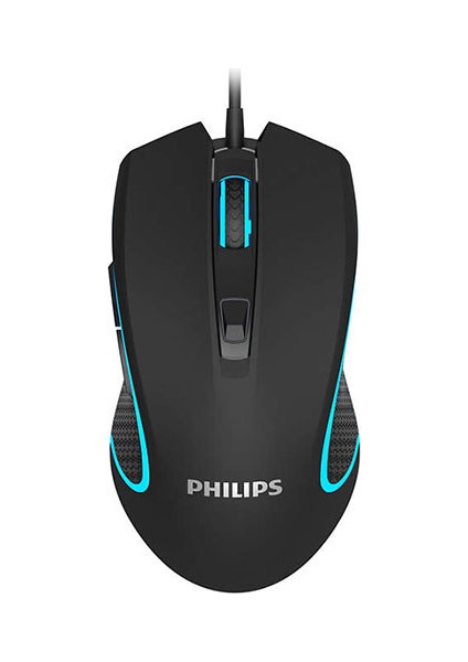 SPK9413 USB 1200/2400/3200/6400DPI RGB Oyuncu Mouse - Siyah