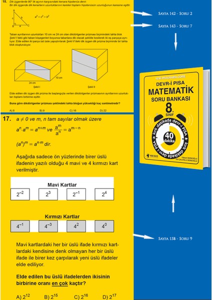 Mavi Bilye Yayınları Yeni Programa Göre Devr-İ Pısa Matematik Soru Bankası