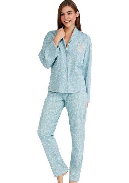 Kadın 54124 Pijama Takımı Mavi
