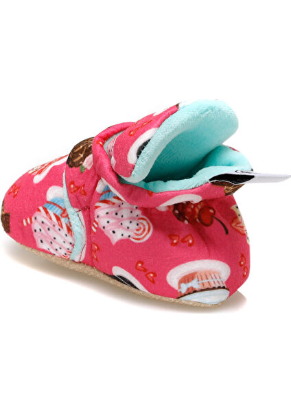 Baby Bootie Patterned Mavi Kız Çocuk Panduf