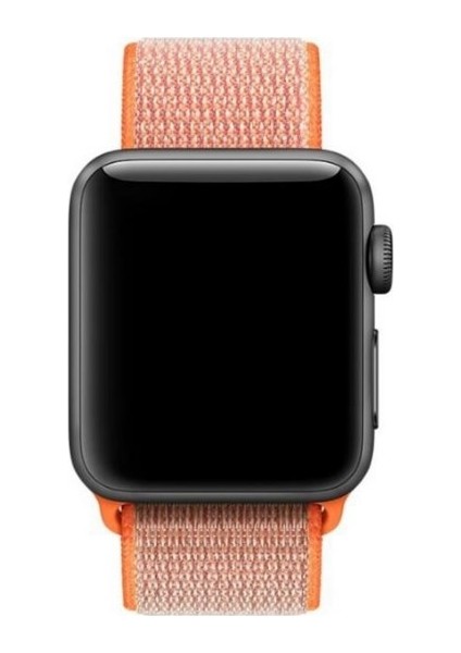 Apple Watch Özel Seri 38-40 mm 2-3-4-5-6-SE Uyumlu Spor Loop Dokuma Kordon - Turuncu