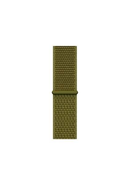 Apple Watch Özel Seri 38-40 mm 2-3-4-5-6-SE Uyumlu Spor Loop Dokuma Kordon - Yeşil