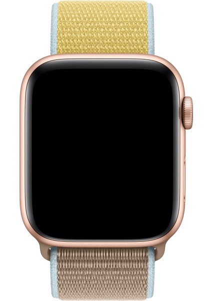 Apple Watch Özel Seri 38-40 mm 2-3-4-5-6-SE Uyumlu Spor Loop Dokuma Kordon - Kahverengi