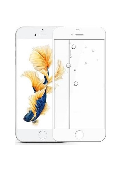 Apple iPhone 6 / 6s Tam Kaplayan 7D Nano Ekran Koruyucu Beyaz