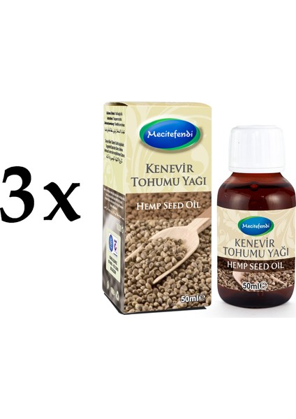 3'lü Mecitefendi Kenevir Tohumu Yağı 3 x 50 ml
