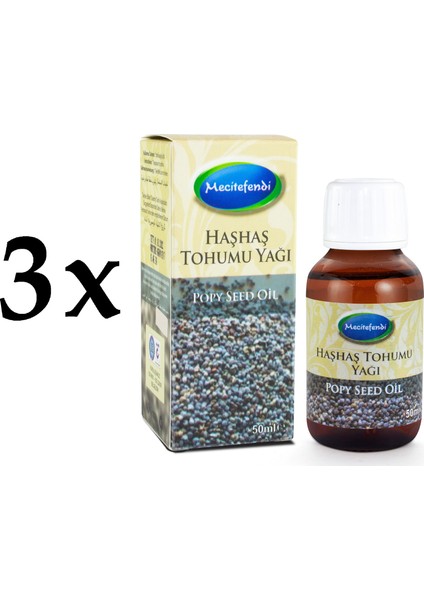 3'lü Mecitefendi Haşhaş Yağı 3 x 50 ml