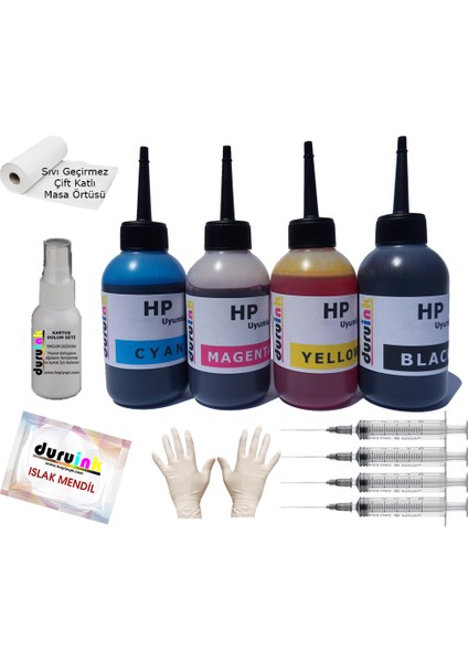 Hp B010 B109 B110 4x100 ml Mürekkep Seti - 4 Renk modelleri