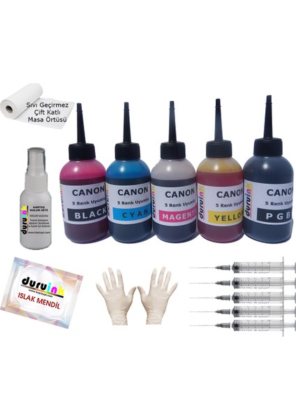 Canon Mg5700 5750 5751 5x100 ml Mürekkep Seti - Renkli modelleri