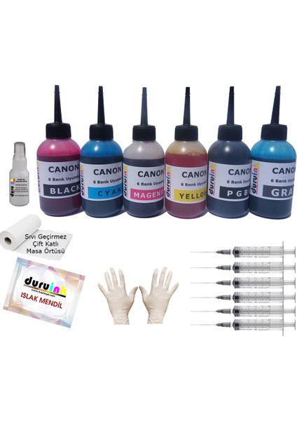Canon Mg7550 7750 7751 6x100 ml Mürekkep Seti - 6 Renk modelleri