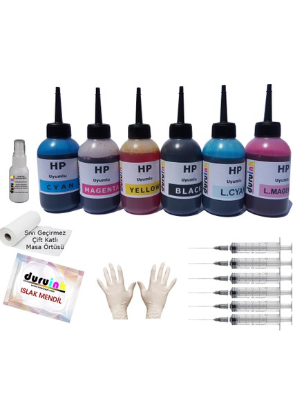 Hp C7283 C7288 C8180 6x100 ml Mürekkep Seti - 6 Renk modelleri