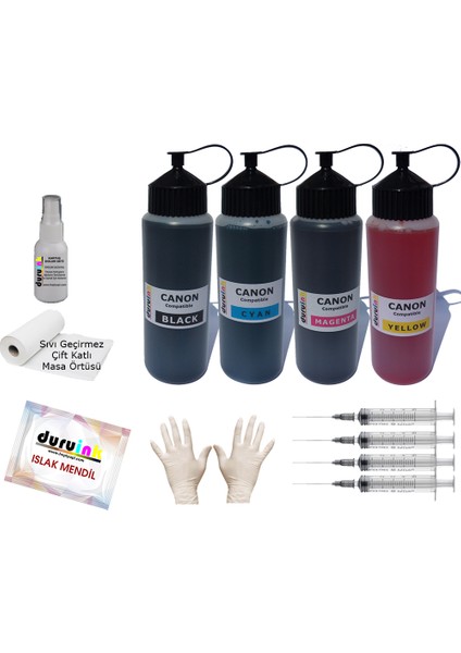 Canon Mb5050 5150 5155 4x500 ml Mürekkep Seti - 4 Renk modelleri
