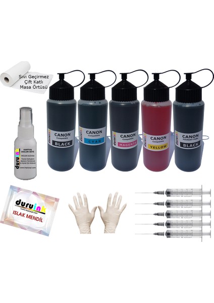 Canon Mg5700 5750 5751 5x500 ml Mürekkep Seti - Renkli modelleri