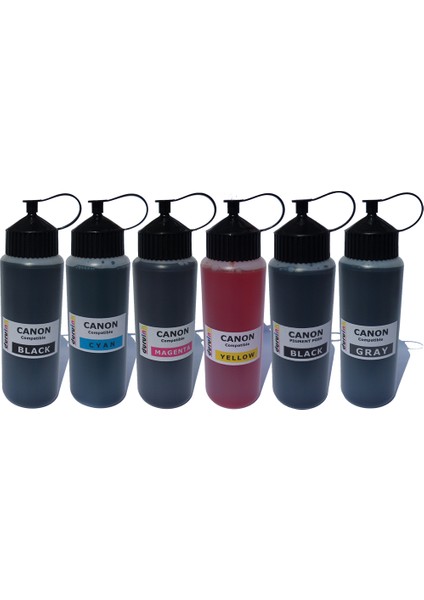 Canon Mg6250 Mg8150 Mg8170 Mg8250 6x500 ml Mürekkep Seti - 6 Renk