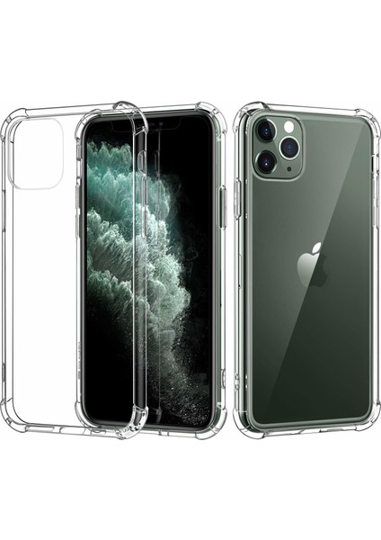 Apple iPhone 11 Pro Max Ultra İnce Antishock Premium Şeffaf Silikon Kılıf - Şeffaf fiyatları
