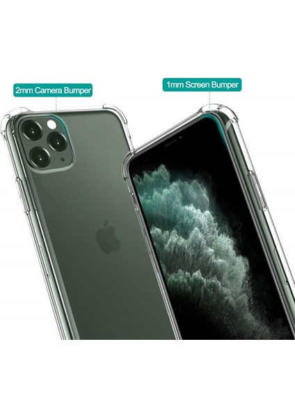 Apple iPhone 11 Pro Max Ultra İnce Antishock Premium Şeffaf Silikon Kılıf - Şeffaf fırsatları