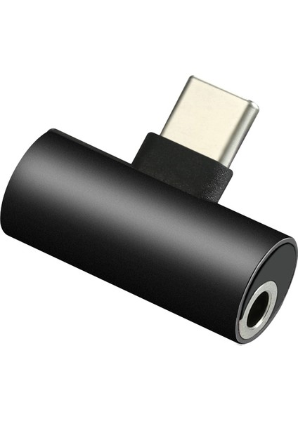 Type-C + 3.5mm Stereo Dönüştürücü Çoklayıcı Siyah Adaptör CDG-CNV79