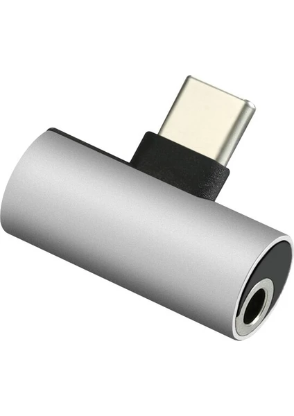 Type-C + 3.5mm Stereo Dönüştürücü Çoklayıcı Silver Adaptör CDG-CNV78