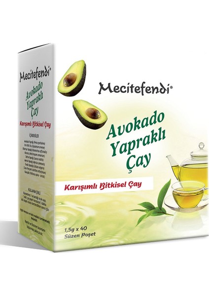 4'lü mecitefendi Avokado Yapraklı Çay (Süzen Poşet 40'lı)