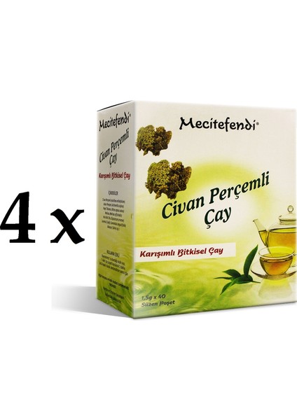 4'lü mecitefendi Civan Perçemli Çay (Süzen Poşet 40'lı)