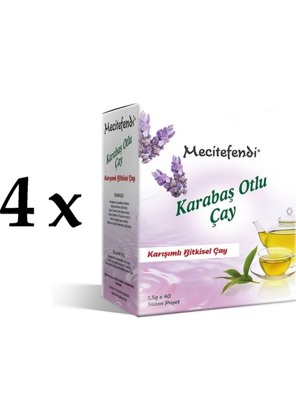 4'lü mecitefendi Karabaş Otlu Çay (Süzen Poşet 40'lı)