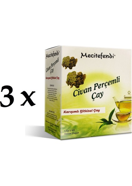 3'lü mecitefendi Civan Perçemli Çay (Süzen Poşet 40'lı)