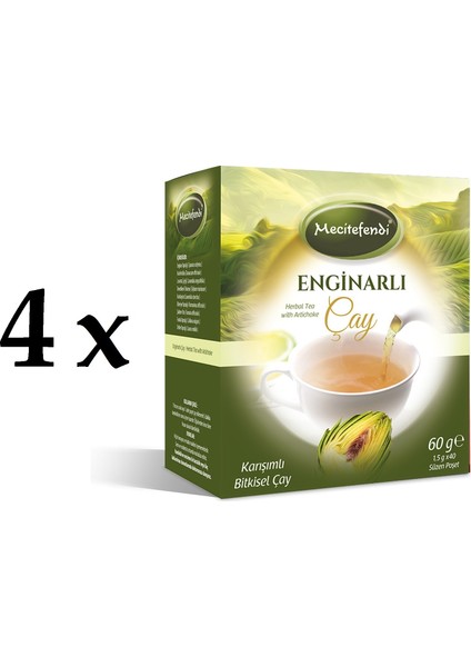4'lü mecitefendi Enginar Yapraklı Çay (Süzen Poşet 40'lı)