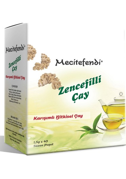 3'lü mecitefendi Zencefilli Çay (Süzen Poşet 40'lı)