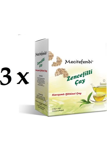 3'lü mecitefendi Zencefilli Çay (Süzen Poşet 40'lı) fiyatları