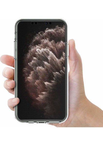 Apple iPhone 11 Pro Max Kılıf 6 tarafı tam full koruma 360 Clear Soft - Şeffaf