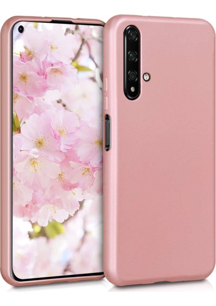 Huawei Honor 20 Mat Silikon Kılıf - Rose Gold