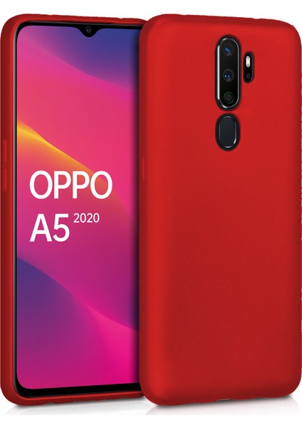 Oppo A5 2020 Mat Silikon Kılıf - Kırmızı