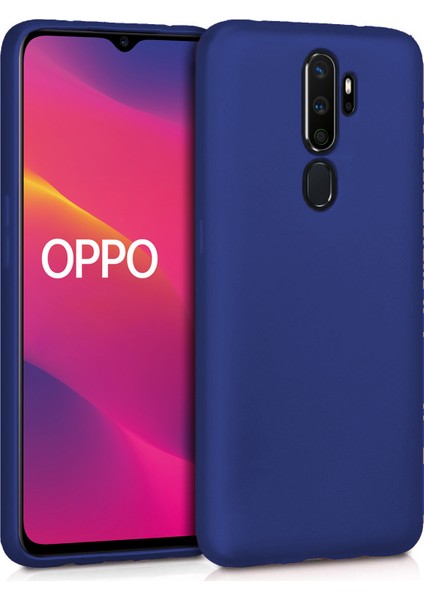 Oppo A9 2020 Mat Silikon Kılıf - Lacivert
