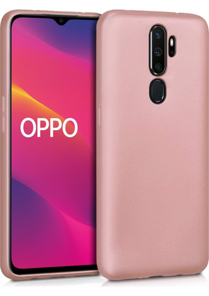 Oppo A9 2020 Mat Silikon Kılıf - Rose Gold