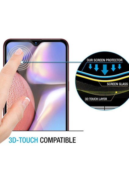 Samsung Galaxy A10s Tam Kaplayan Temperli Cam Ekran Koruyucu - Siyah