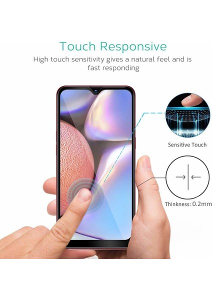 Samsung Galaxy A10s Tam Kaplayan Temperli Cam Ekran Koruyucu - Siyah