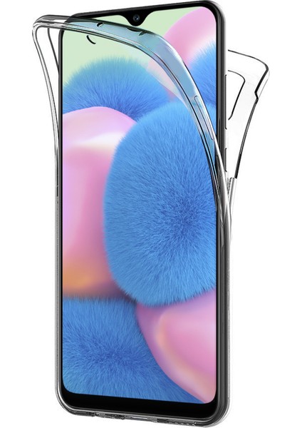 Samsung Galaxy A30s Kılıf 6 tarafı tam full koruma 360 Clear Soft - Şeffaf