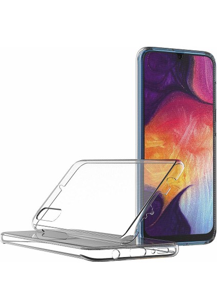 Samsung Galaxy A30s Kılıf 6 tarafı tam full koruma 360 Clear Soft - Şeffaf