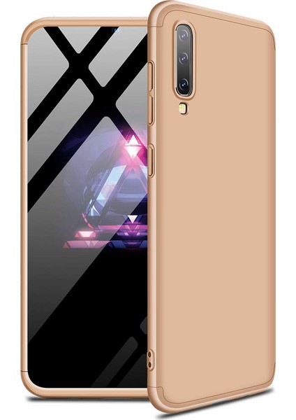 Samsung Galaxy A30S Kılıf Double Dip 360 Protective - Gold