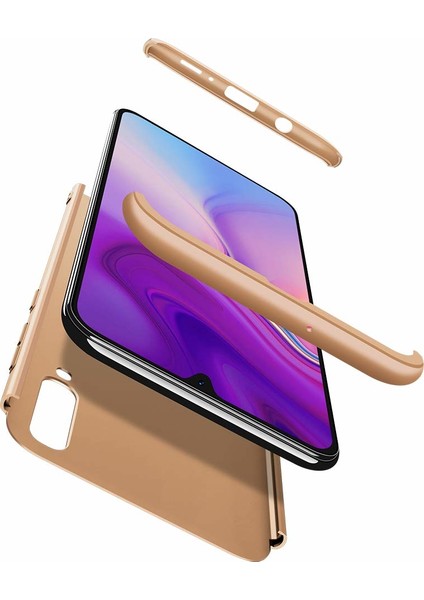 Samsung Galaxy A30S Kılıf Double Dip 360 Protective - Gold