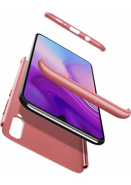 Samsung Galaxy A30S Kılıf Double Dip 360 Protective - Rose Gold