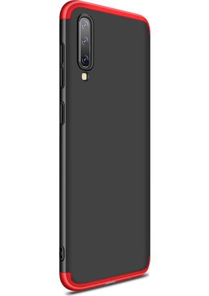 Samsung Galaxy A30S Kılıf Double Dip 360 Protective - Siyah - Kırmızı