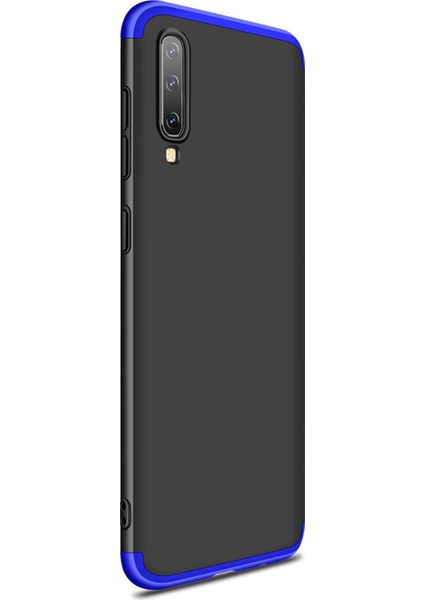 Samsung Galaxy A30S Kılıf Double Dip 360 Protective - Siyah - Mavi