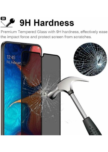 Samsung Galaxy A30s Privacy 5D Gizlilik Filtreli Cam Ekran Koruyucu - Siyah modelleri